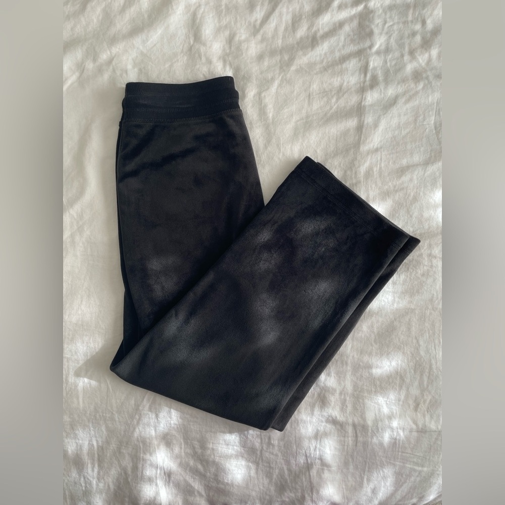 Calvin Klein Black Velvet Track Pants - Picture 3 of 3